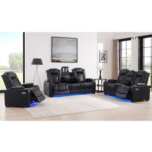 Set <span class=keywords><strong>di</strong></span> Divani per Home Theater <span class=keywords><strong>di</strong></span> Lusso in Stile Europeo Moderno con Sedili Reclinabili Elettrici in Ecopelle, Arredamento per Soggiorno - Product Image 1
