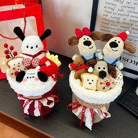 Bouquet de Noël créatif avec peluches Mickey et Capybara West Highland – Cadeau d'anniversaire style girly pour petite amie