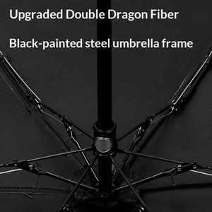 Parapluie de poche mini rétractable à cinq plis, imprimé, noir, en vinyle, protection UV, cadeaux d'affaires pour femmes 6 - Product Image 2