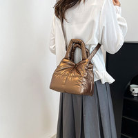 Bolsos Personalizados Brillantes, Bolso Tipo Satchel para Mujer, Bolso Cruzado Acolchado, Bolsos Casuales, Mini Bolso Puffer para Chicas