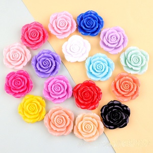 Cabochons plats en résine de 42 mm, embellissements en forme de rose, roses artificielles à dos plat pour la fabrication de bijoux, breloques en forme de roses - Product Image 3