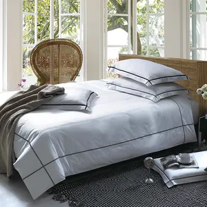 100% penye pamuk 80S 400Tc yatak beyaz levha 5 yıldızlı otel tek kişilik yatak çarşafları