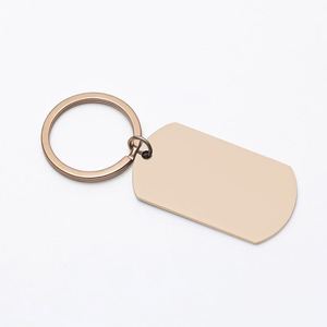 Benutzer definierte leere Metall Schlüssel bund leer personal isierte ovale Laser gravur Text Tag Schlüssel ring Edelstahl Hunde marken QR-Code Schlüssel anhänger - Product Image 4