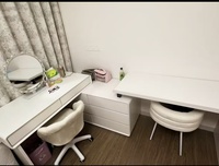 Coiffeuse tout-en-un personnalisée, bureau d'ordinateur, coiffeuse minimaliste pour chambre, armoire de rangement d'angle, coiffeuse de chevet 2-en-1