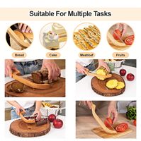 Couteau à pain en bois dentelé personnalisé avec lame en acier inoxydable – Design moderne et écologique pour bagels faits maison et pain au levain