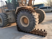 Chaînes antidérapantes de protection des pneus, matériau de roulement moulé, ajustement universel pour excavatrices et camions-bennes courants