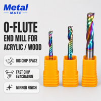 Fraise en spirale à 1 dent en carbure monobloc, à coupe ascendante, pour CNC, évacuation fluide des copeaux, pour aluminium, acrylique, bois