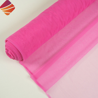 Tissu en tulle de nylon rose clair léger effet illusion, maille de haute qualité, tissu en filet doux pour robes de mariée et de couture