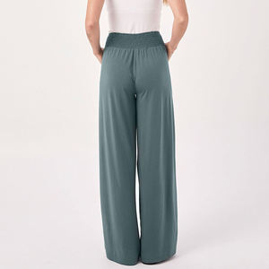 Fabricant OEM – Pantalon évasé vintage personnalisé pour femmes et filles, extensible, ample, avec cordon de serrage, pour le sport et le fitness - Product Image 2
