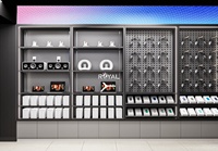 Magasin d'informatique moderne Design d'intérieur Vitrine personnalisée Jeux