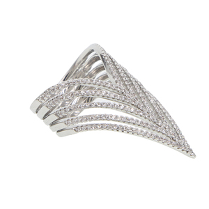 2023 nuovo design <span class=keywords><strong>argento</strong></span> di alta qualità <span class=keywords><strong>sottile</strong></span> piccolo cz pavimentato elegante splendido <span class=keywords><strong>anello</strong></span> in <span class=keywords><strong>argento</strong></span> V chevron - Product Image 5