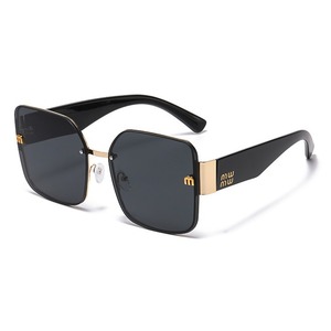 Lunettes de soleil carrées sans monture Miumiu UV400 pour femmes, protection solaire de luxe - Product Image 4