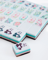 Tuiles de Mahjong Talulah, style américain, pièces de jeu colorées à motifs floraux avec des décorations pour le jeu de table en famille