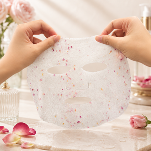 Maschera Viso Y129 con Petali di Rosa Liofilizzati Senza Acqua, Senza Additivi, in Tessuto Non Tessuto, Substrato Detox per la Pulizia della Pelle - Product Image 2