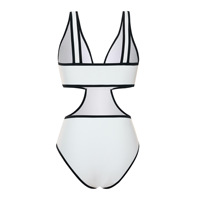 JSN Vintage Bow Decor Noir et Blanc Maillot de bain une pièce et jupe Maillot de bain Ensemble femmes Vacances Beachwear Maillot de bain de luxe