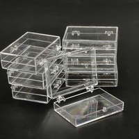 Boîte de rangement en plastique PS transparente à couvercle articulé, durable et multi-usages, pour bijoux, quincaillerie, pièces de bricolage, emballage
