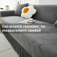 Housse de canapé extensible en polaire, jacquard avec jupe à volants, protection de meubles résistante à l'usure pour salon, vente en gros