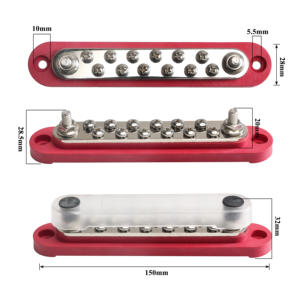 150A DC 48V M4 M8 Cobre niquelado Retardante de llama Base de nailon Cubierta de PC Hardware de acero inoxidable Batería Caja de barra de bus - Product Image 2
