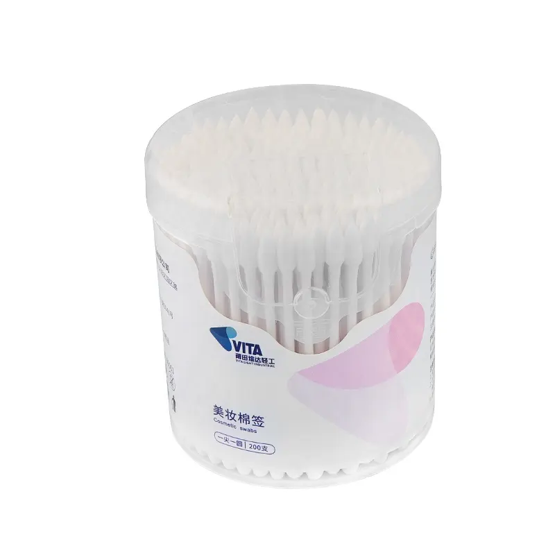 200PCS Custom Ear Cleaning Pure Cotton Buds In Bulk Paper Stick Cotton Swabs