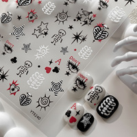 Autocollants pour ongles Halloween Horror Dark Gothic, nouvelle arrivée, décorations pour ongles, autocollants adhésifs pour ongles, vente en gros d'usine