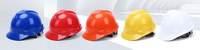 Casque de sécurité industriel en plastique HDPE rouge avec doublure en plastique et boucle de type V, très bon marché, pour travaux de construction avec sangle de mentonnière