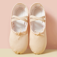 Chaussures de ballet en toile à lacets pour enfants et adultes BW78, semelle souple, design patte de chat, chaussures de yoga et de danse, vente en gros