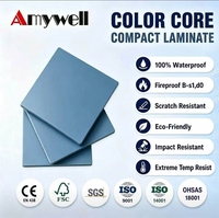 AMYWELL Nouveau Panneau Compact HPL Multicolore Arc-en-ciel à Noyau Bleu 2026 - Résistant à la Chaleur et au Feu, Durable pour Comptoirs de Cuisine Modernes