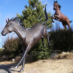 Galoppante <span class=keywords><strong>cavallo</strong></span> di rame modello in metallo fuso artigianale vetrina di manufatto in bronzo - Product Image 1