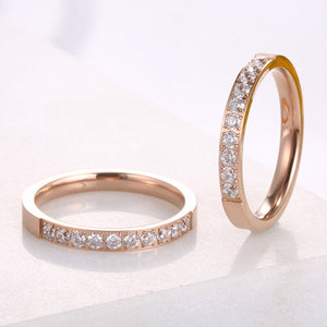 Logo personnalisable mode femmes bague en acier inoxydable couleur unie avec maçonnerie mariage cadeau bijoux anneau - Product Image 1