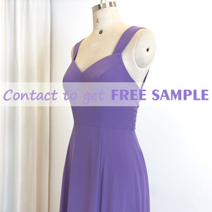 วัยรุ่นเสน่ห์ขา Slit อย่างเป็นทางการชุดราตรีชุดยาวสีม่วงเพื่อนเจ้าสาวงานแต่งงานเจ้าสาวชุดแม่บ้าน - Product Image 4