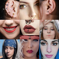Bijoux de piercing au nez tendance SC, faux septum, anneau de nez en forme de fer à cheval, anneau de nez magnétique en acier inoxydable sans perçage, ensemble d'anneaux de nez
