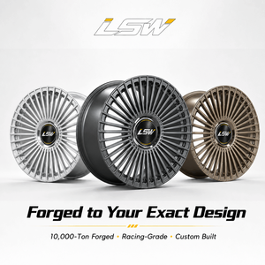 LS8025 Elegant Luxury Modified Forged <b>Wheels</b> Radiating Multi <b>Spoke</b> Brushed Custom Rims 18in Fit For Audi Passenger Vehicle - Product Image 5