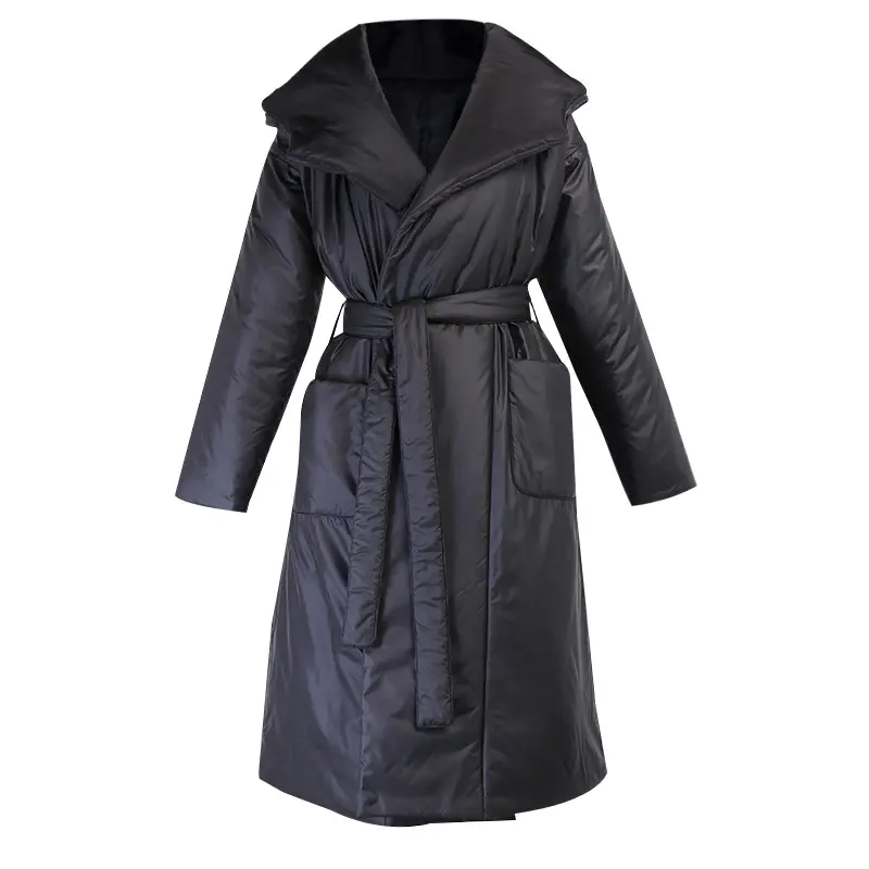 Abrigo largo de invierno para mujer, chaqueta acolchada de algodón, abrigos gruesos cálidos, Parka para mujer