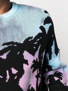 Personnalisé de haute qualité printemps et automne gris col rond à manches longues brodé pull en tricot pour hommes - Product Image 4