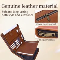 Porte-documents de conférence personnalisé en cuir véritable avec fermeture éclair, pochette pour tablette Pro Air 11 pouces