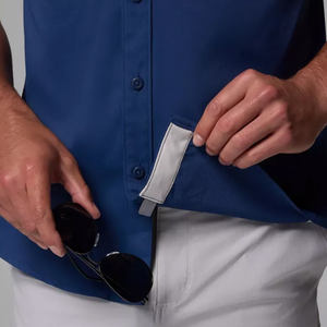 เสื้อเชิ้ตตกปลาแขนยาวแบบกระดุมติด  ลายปลาทูน่า  พร้อมโลโก้ปลาแบบซับลิเมชั่น  รุ่นครอป  ผ้าคอตตอน  ป้องกันแสงแดด SPF - Product Image 5