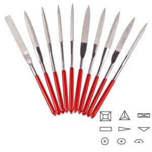 Lot de 10 limes diamantées pour bijoutier, polissage de pierres, sculpture sur bois, outils manuels en alliage électrolytique à double coupe - Product Image 1