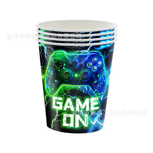 Nouvelle nappe de jeu jetable, fournitures pour fête d'<span class=keywords><strong>anniversaire</strong></span> sur le thème des jeux vidéo, contrôleur de jeu néon, graphique de jeu, papier de soie, plateau - Product Image 3