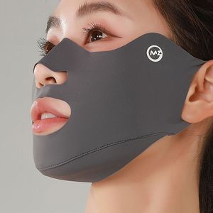 Máscara de protección solar para deportes al aire libre, protección UV transpirable de media cara de seda helada para correr, golf, verano, unisex - Product Image 3