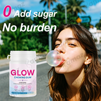 Permen Karet Kecantikan Amaz OEM Glow Beauty, Suplemen Kulit Bercahaya dengan Asam Hialuronat, Vitamin C, Biotin untuk Kesehatan Wanita