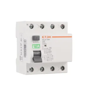 ETEK RCD EKL6-100H RCCB 100A 4P(3P+N) circuit breakers 10KA 415V 30mA Type A Residual Current Circuit Breaker rccb