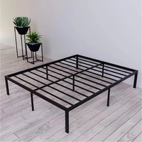 Cadre de lit en métal moderne avec fonction de rangement, pour matelas, taille double/queen, idéal pour chambre et salon