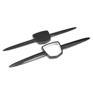 קופסת תווית קדמית מסיבי פחמן של שאשה, אביזרי פנים אמיתיים מסיבי פחמן לקישוט עבור פיאט 500 אבארט 595 695 כל הדגמים - Product Image 1