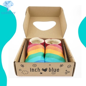 Wholesale Price Custom Portable Folding ShoeBox With Window Brown Kraft Mini Empty Baby Kids Shoe Packaging Gift <b>Box</b> With Handle - Product Image 2