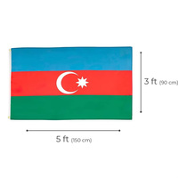 Drapeau national de l'Azerbaïdjan en polyester imprimé, 3x5 pieds, avec 2 œillets en laiton