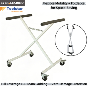 Support de peinture mobile pliable en métal robuste avec finition thermolaquée et 4 roues pivotantes en PP pour atelier de réparation automobile - Product Image 1