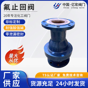 Válvulas Yihong H44F46, válvula de retención vertical con revestimiento de PTFE, tipo basculante con brida de acero fundido, resistente a la corrosión para medios químicos. - Product Image 5