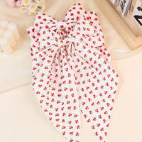Barrettes à cheveux double couche imprimé fraise mignonnes pour enfants, accessoires décoratifs pour filles, nœuds pour la décoration de la nuque