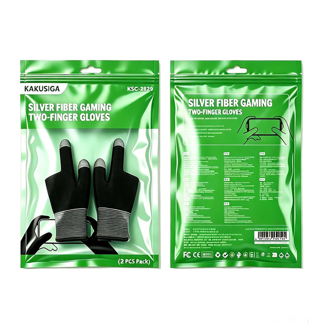 KAKUSIGA Silver Fiber Gaming Finger Sleeves (2PCS), Sweat-Absorbent & Sensitive Touch for Smartphones/Tablets