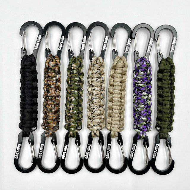 Paracord Keychain Carabiner Clip, D Ring Lanyard Hanger Stroller Hook for Water Bottle, Key, Backpacks, Men, Women